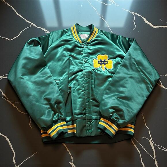 Vintage Stadium Club 80/90s University Of Notre Dame Satin Jacket Men’s Large - Picture 1 of 6